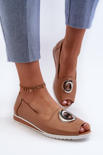 Kurpes  ar ornamentiem Eko   smilšu krāsas Biolita