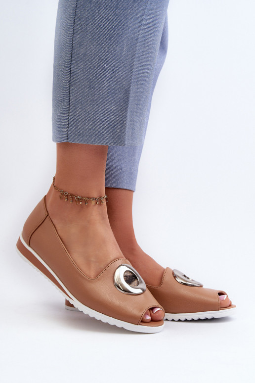 Kurpes  ar ornamentiem Eko   smilšu krāsas Biolita