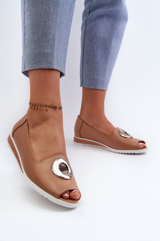 Kurpes  ar ornamentiem Eko   smilšu krāsas Biolita