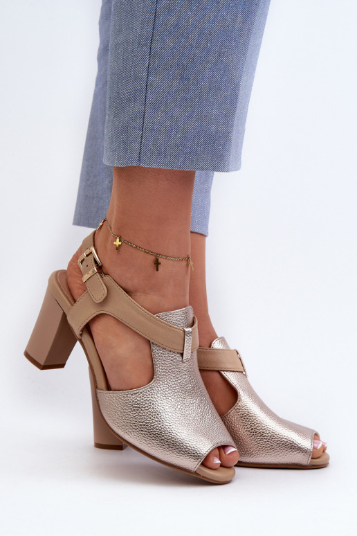 Sieviešu basenes no eko ādas Zelta krāsas Queenmarie