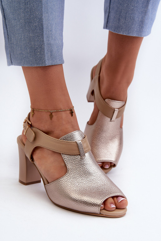 Sieviešu basenes no eko ādas Zelta krāsas Queenmarie