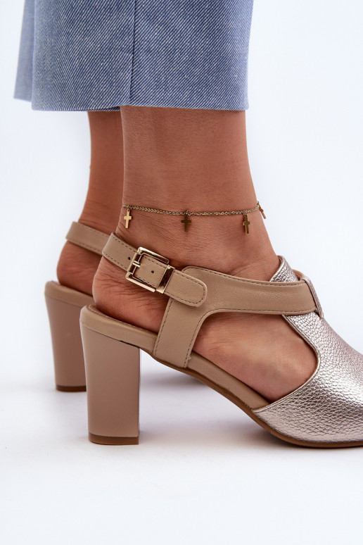 Sieviešu basenes no eko ādas Zelta krāsas Queenmarie