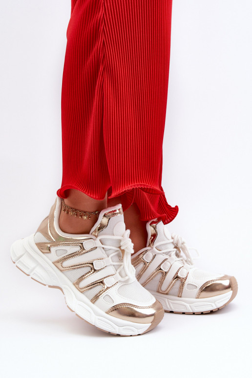 Sneakers modeļa apavi Baltas-Zelta krāsas Ahmani