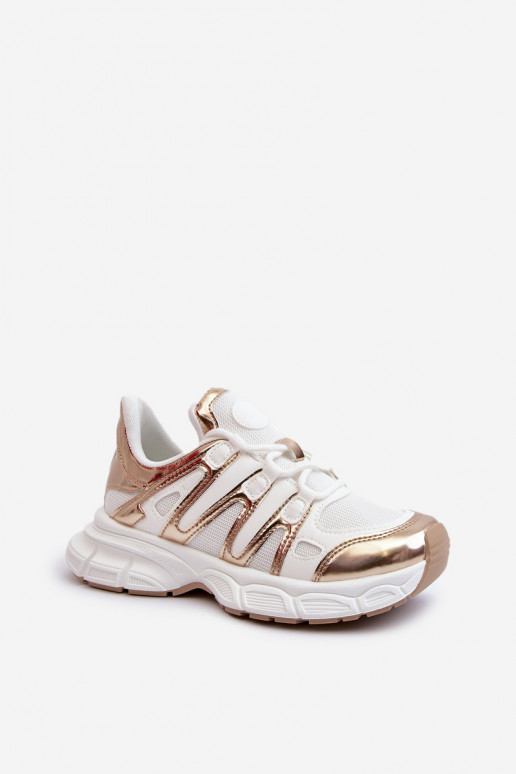 Sneakers modeļa apavi Baltas-Zelta krāsas Ahmani