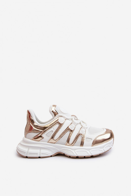 Sneakers modeļa apavi Baltas-Zelta krāsas Ahmani