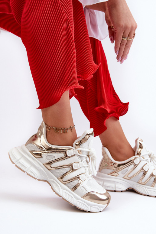 Sneakers modeļa apavi Baltas-Zelta krāsas Ahmani