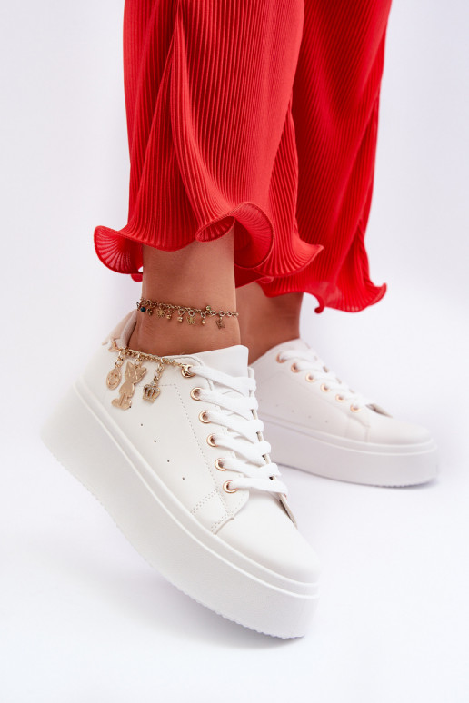 Sneakers modeļa apavi ar platformu baltas krāsas Tivissa
