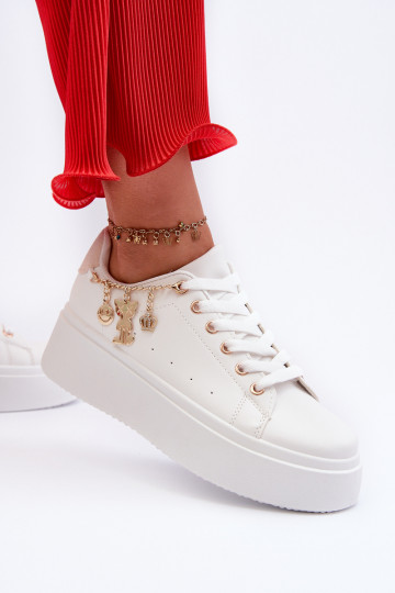 Sneakers modeļa apavi ar platformu baltas krāsas Tivissa 2