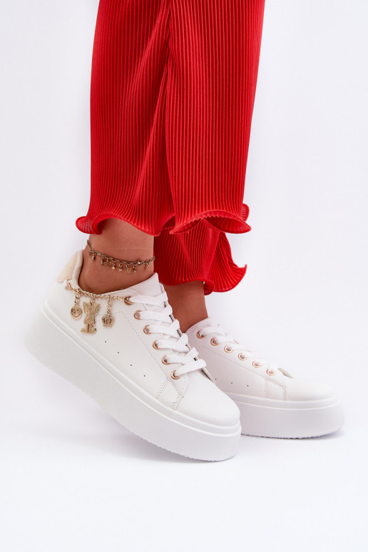 Sneakers modeļa apavi ar platformu baltas krāsas Tivissa