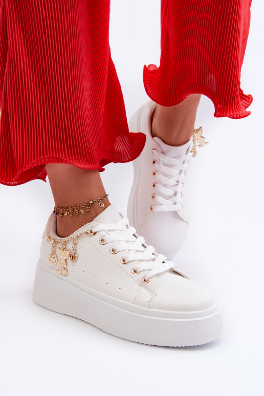 Sneakers modeļa apavi ar platformu baltas krāsas Tivissa