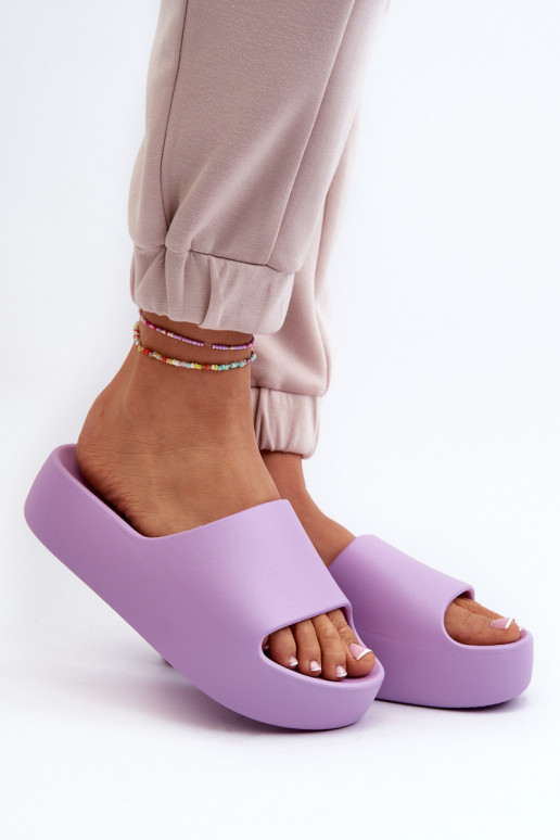  Čības ar masīvu zoli Violeta krāsa Oreithano