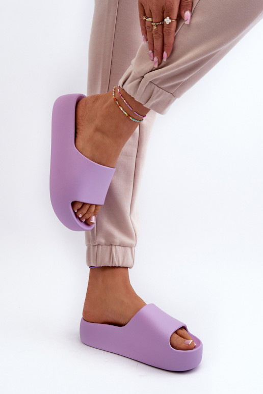  Čības ar masīvu zoli Violeta krāsa Oreithano