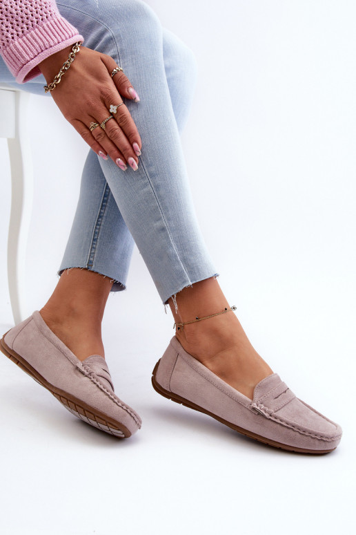 Eleganti zamšādas lauferi Violeta krāsa Lenvie