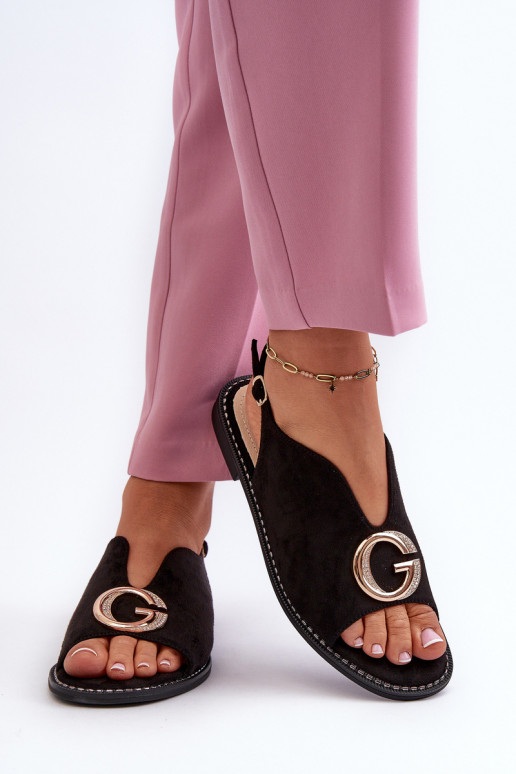 Eleganta stila Sieviešu basenes ar ornamentiem owe S.Barski KV27-058 Melns