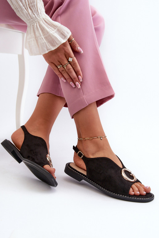 Eleganta stila Sieviešu basenes ar ornamentiem owe S.Barski KV27-058 Melns