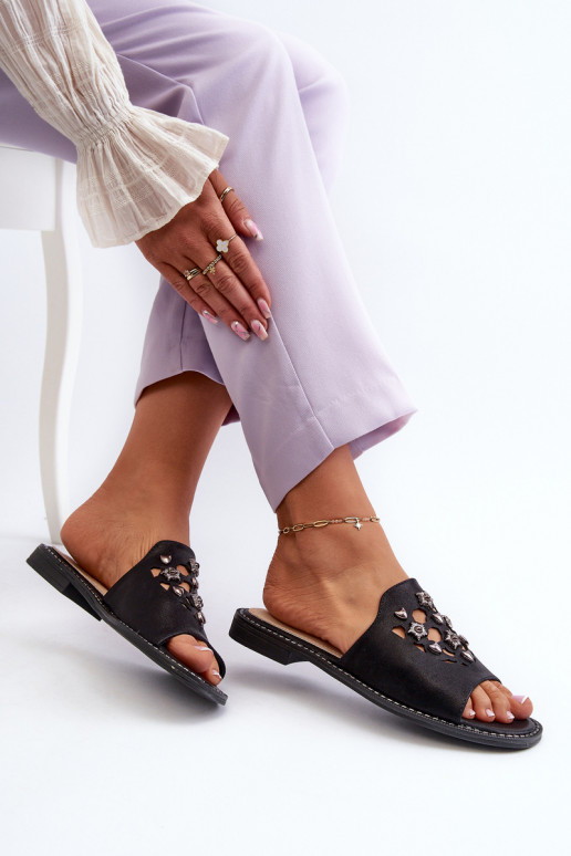 spīdīgs Sieviešu basenes  S.Barski KV27-063 Melns