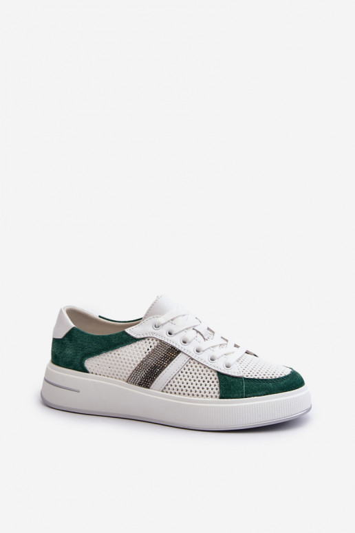 Sneakers modeļa apavi D&A LR110 zaļš-baltas krāsas
