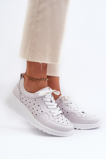 Sneakers modeļa apavi Dabīgas ādas Pelēkas krāsas S.Barski LR482