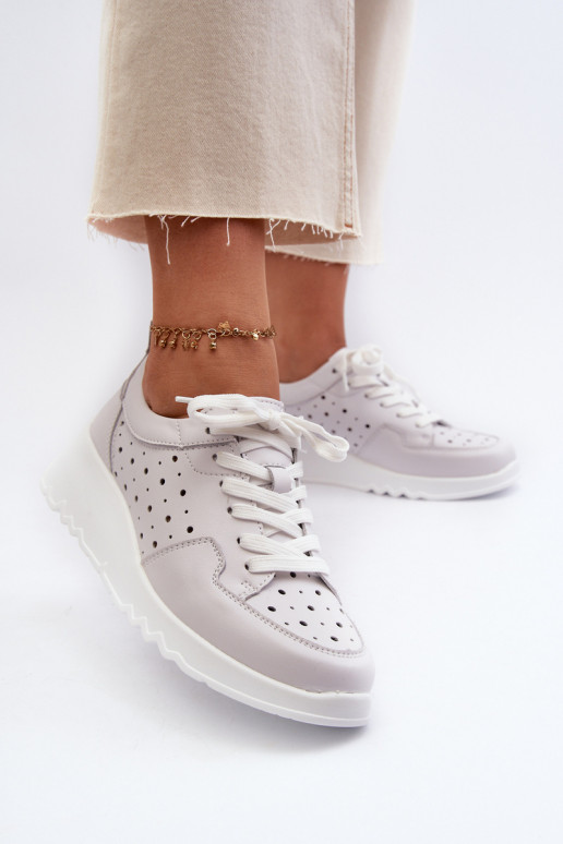Sneakers modeļa apavi Dabīgas ādas Pelēkas krāsas S.Barski LR482