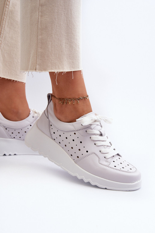 Sneakers modeļa apavi Dabīgas ādas Pelēkas krāsas S.Barski LR482