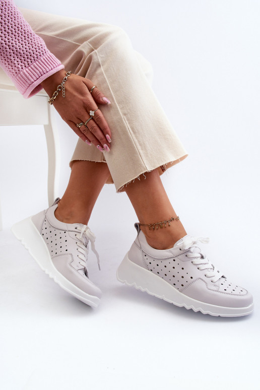 Sneakers modeļa apavi Dabīgas ādas Pelēkas krāsas S.Barski LR482
