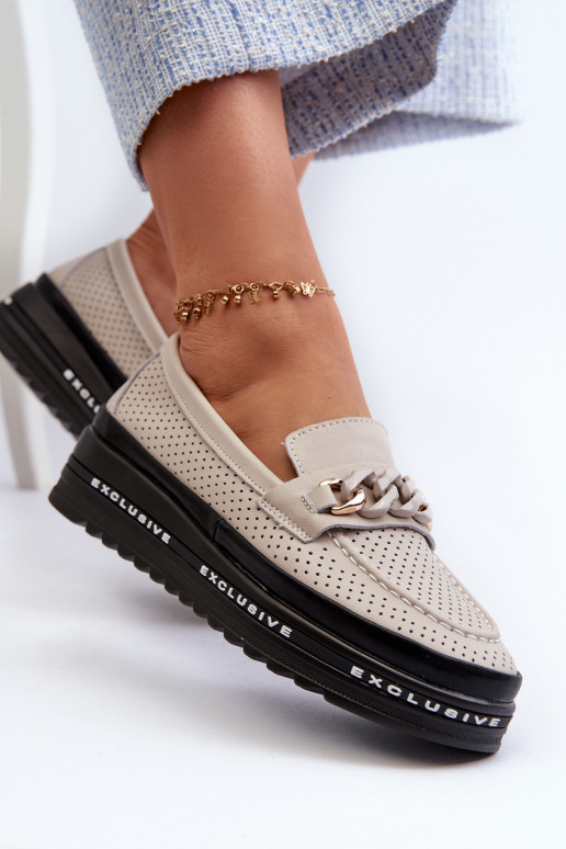 sieviešu mokasīni   ar platformu  S.Barski LR618 smilšu krāsas