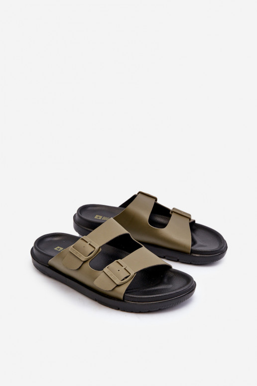 Vieglas vīriešu čības ar sprādzēm Big Star NN174592 haki krāsas