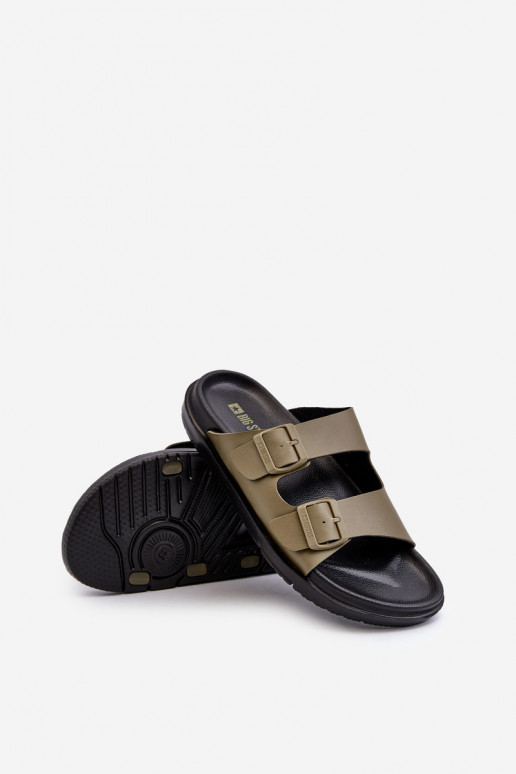 Vieglas vīriešu čības ar sprādzēm Big Star NN174592 haki krāsas