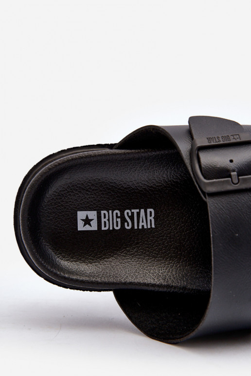 Vieglas vīriešu čības ar sprādzēm Big Star NN174597 Melns