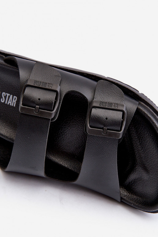 Vieglas vīriešu čības ar sprādzēm Big Star NN174597 Melns