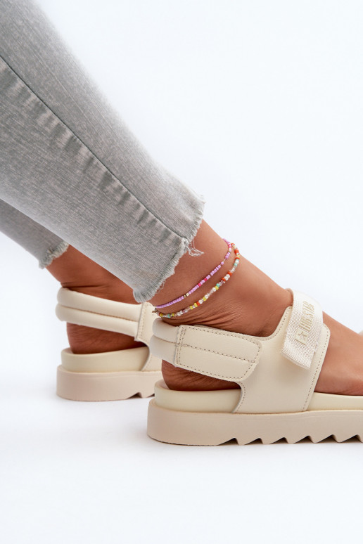 Sieviešu basenes ar platformu Big Star NN274751 smilšu krāsas