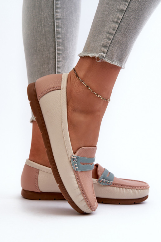 sieviešu mokasīni no eko ādas Rozā krāsas Vikitara