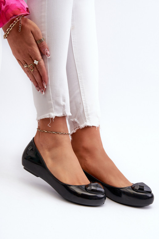 Balerīnas ar sirsniņām  NN285011 Melns   Balerīnas ar sirsniņām  NN285011 Melns