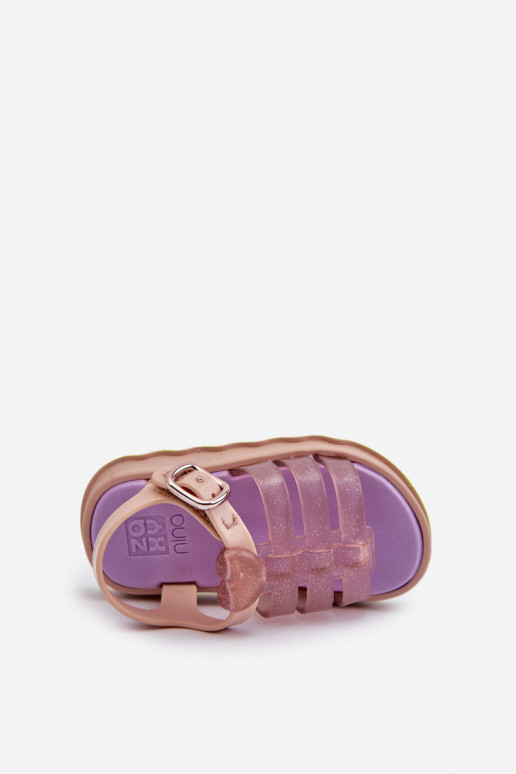 Bērnu sandales ar lipīgām aizdarēm  NN385020 Violeta krāsa  Bērnu sandales ar lipīgām aizdarēm  NN385020 Violeta krāsa