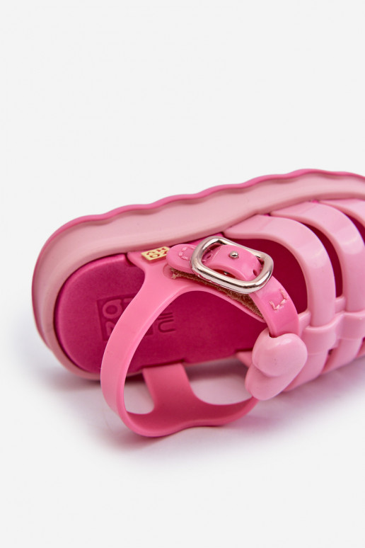 Bērnu sandales ar lipīgām aizdarēm  NN385018 Rozā krāsas  Bērnu sandales ar lipīgām aizdarēm  NN385018 Rozā krāsas