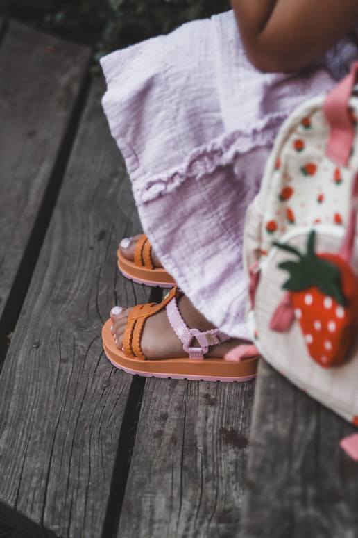 Bērnu apavi  sandales ar lipīgām aizdarēm  LL385026 oranžas krāsas Bērnu apavi  sandales ar lipīgām aizdarēm  LL385026 oranžas krāsas