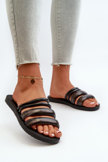  Gumijas Čības 26727 Ipanema Puffer Tiras Fem Melns