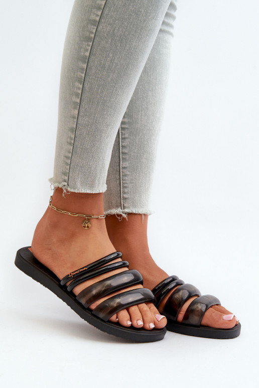  Gumijas Čības 26727 Ipanema Puffer Tiras Fem Melns