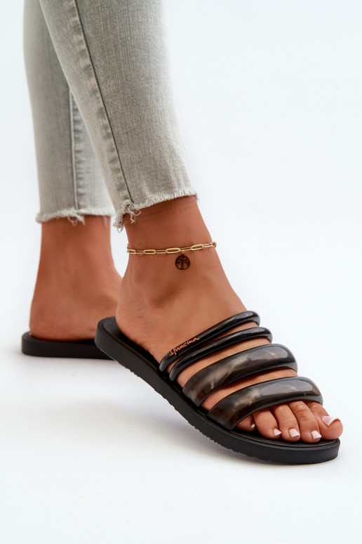  Gumijas Čības 26727 Ipanema Puffer Tiras Fem Melns