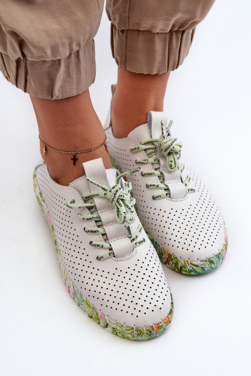 Sznurowe apavi  no dabīgas ādas baltas krāsas Farnalea Sznurowe apavi  no dabīgas ādas baltas krāsas Farnalea