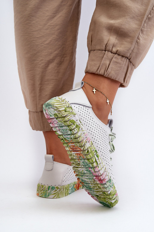 Sznurowe apavi  no dabīgas ādas baltas krāsas Farnalea Sznurowe apavi  no dabīgas ādas baltas krāsas Farnalea