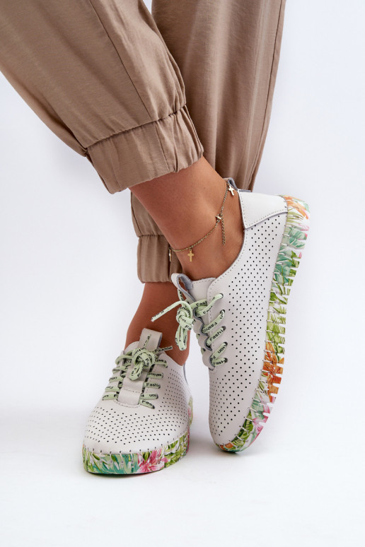 Sznurowe apavi  no dabīgas ādas baltas krāsas Farnalea Sznurowe apavi  no dabīgas ādas baltas krāsas Farnalea