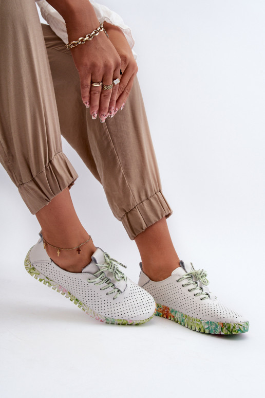 Sznurowe apavi  no dabīgas ādas baltas krāsas Farnalea Sznurowe apavi  no dabīgas ādas baltas krāsas Farnalea