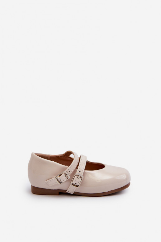 Laque balerīnas   Bērnu apavi ar siksniņām smilšu krāsas Margenis
