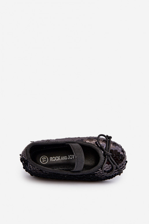 balerīnas   Bērnu apavi Ozdobione Cekinami Melns Weries