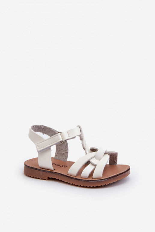 Bērnu sandales ar lipīgām aizdarēm baltas krāsas Marimona Bērnu sandales ar lipīgām aizdarēm baltas krāsas Marimona