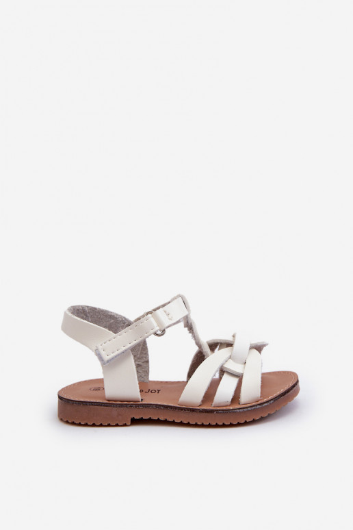 Bērnu sandales ar lipīgām aizdarēm baltas krāsas Marimona Bērnu sandales ar lipīgām aizdarēm baltas krāsas Marimona