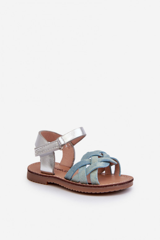 sandales Bērnu apavi ar lipīgām aizdarēm Z Przeplatającymi Się Paseczkami Zilas krāsas Dianttha sandales Bērnu apavi ar lipīgām aizdarēm Z Przeplatającymi Się Paseczkami Zilas krāsas Dianttha