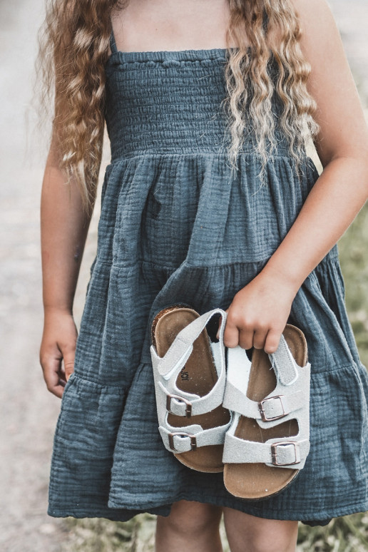 sandales Bērnu apavi  ar lipīgām aizdarēm Pelēkas krāsas Rorria sandales Bērnu apavi  ar lipīgām aizdarēm Pelēkas krāsas Rorria