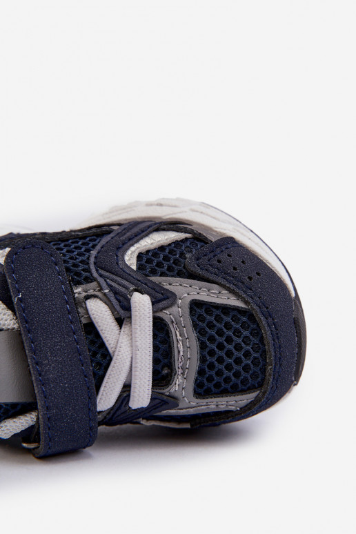 Bērnu sporta apavi  modeļa apavi ar lipīgām aizdarēm tumši zilas krāsas Rulagia